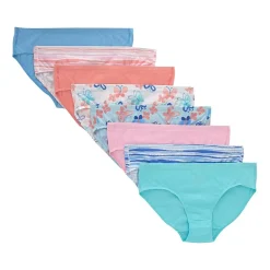 Hanes Ultimate Pure Comfort Organic Cotton Little & Big Kid Girls 8 Pack Hipster Panty Guoch8