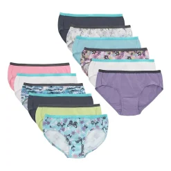 Hanes Ultimate Tagless Cotton Little & Big Girls 12 Pack Hipster Panty