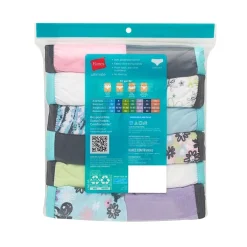Hanes Ultimate Tagless Cotton Little & Big Girls 12 Pack Hipster Panty