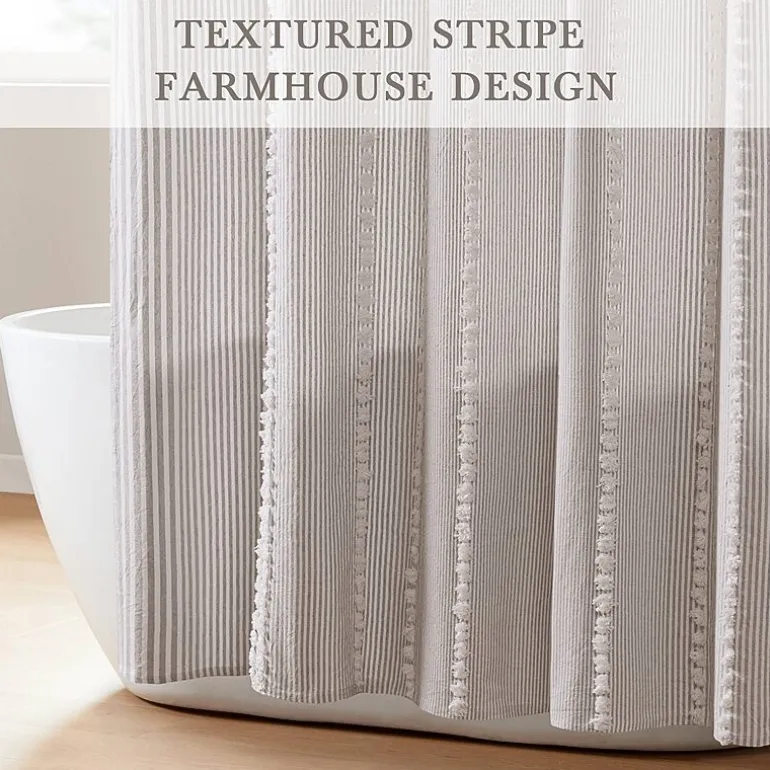 Harbor House Anslee Textured Stripe Shower Curtain