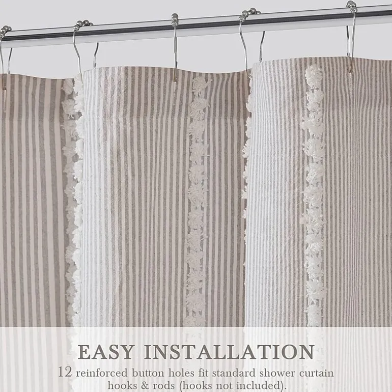 Harbor House Anslee Textured Stripe Shower Curtain