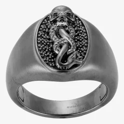 Harry Potter Mens Genuine Black Spinel Sterling Silver Fashion Ring