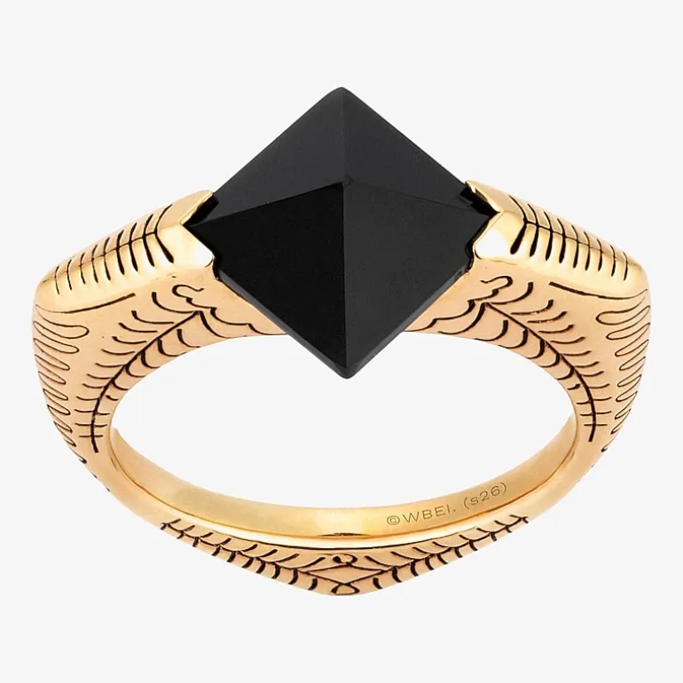 Harry Potter Mens Genuine Black Onyx 14K Gold Over Silver Fashion Ring