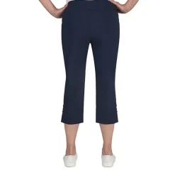 Hearts Of Palm Womens Petite Straight Mid Rise Capri Pant