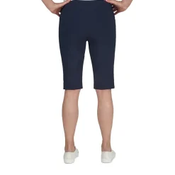 Hearts Of Palm Womens Petite Straight Mid Rise Skimmer Pant