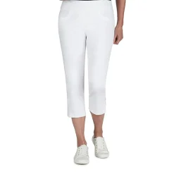 Hearts Of Palm Womens Petite Straight Mid Rise Capri Pant