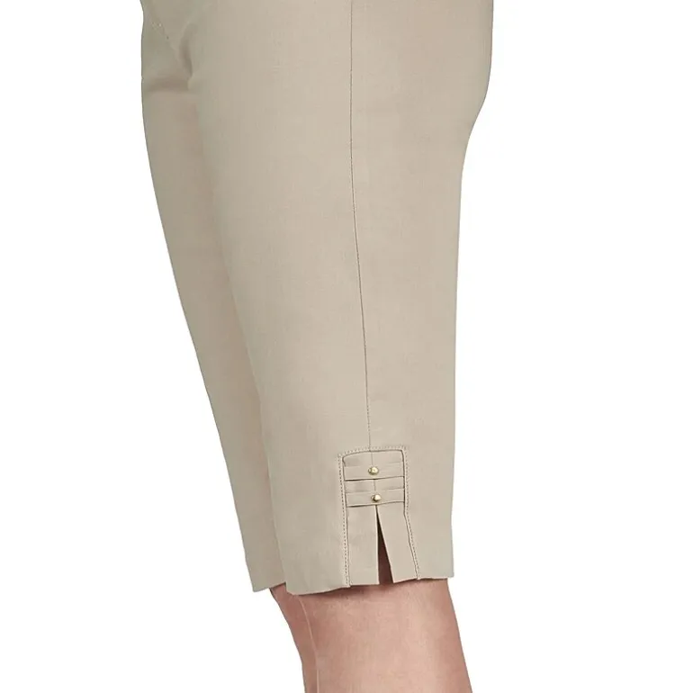 Hearts Of Palm Womens Petite Straight Mid Rise Skimmer Pant