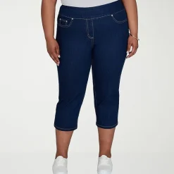 Hearts Of Palm Womens Plus Mid Rise Capri Jean