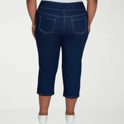 Hearts Of Palm Womens Plus Mid Rise Capri Jean