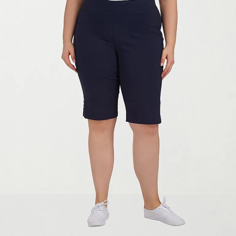 Hearts Of Palm Womens Plus Straight Mid Rise Skimmer Pant