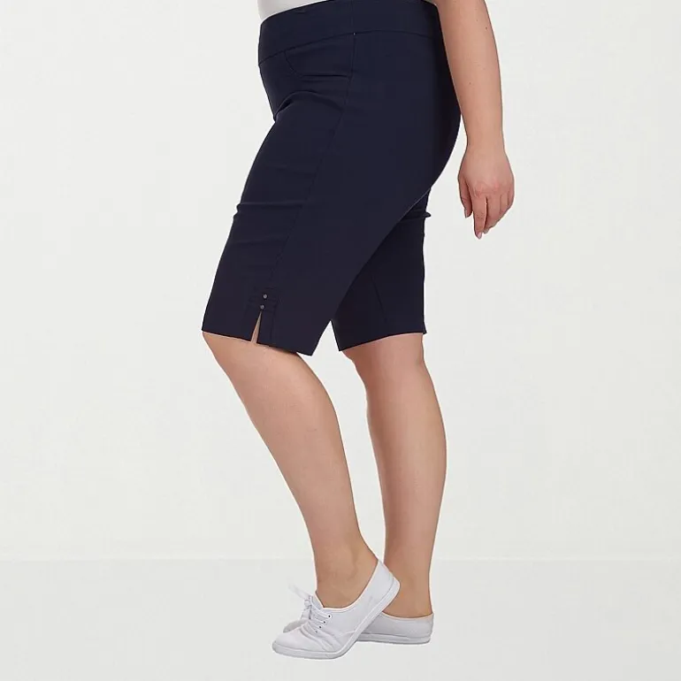 Hearts Of Palm Womens Plus Straight Mid Rise Skimmer Pant