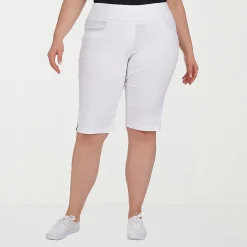 Hearts Of Palm Womens Plus Straight Mid Rise Skimmer Pant