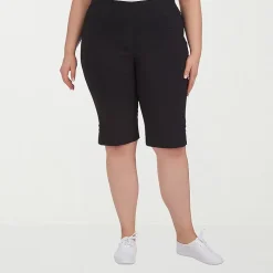 Hearts Of Palm Womens Plus Straight Mid Rise Skimmer Pant