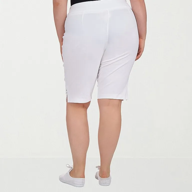 Hearts Of Palm Womens Plus Straight Mid Rise Skimmer Pant