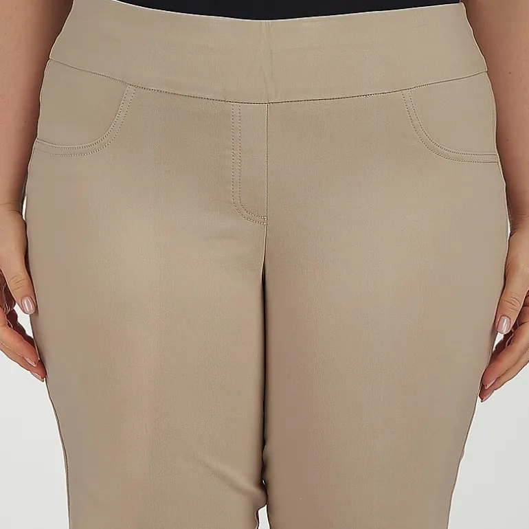 Hearts Of Palm Womens Plus Straight Mid Rise Skimmer Pant