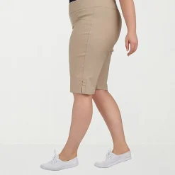 Hearts Of Palm Womens Plus Straight Mid Rise Skimmer Pant