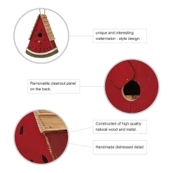 11" Height Watermelon Wood Birdhouse