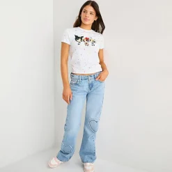 Hello Kitty® And Friends X The Powerpuff Girls™ Juniors Womens Short Sleeve Graphic T-Shirt