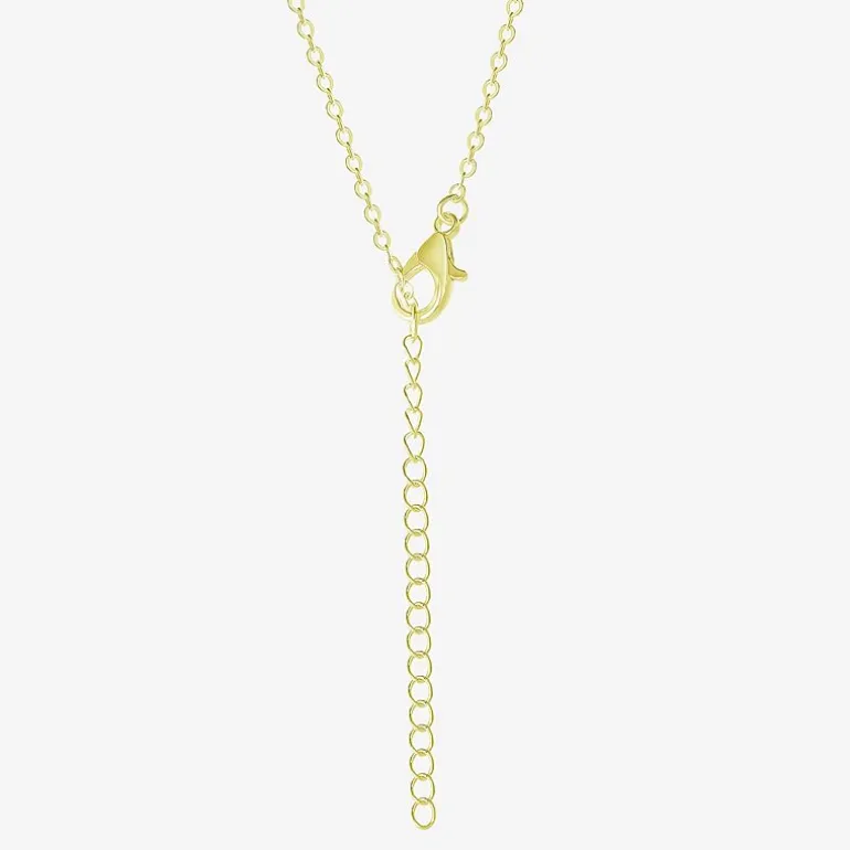 Hello Kitty Womens Pink Crystal 18K Gold Over Brass 18 Inch Pendant Necklace