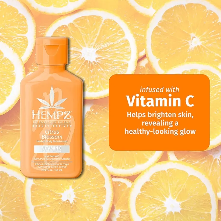 Hempz Mini Citrus Blossom Herbal Body Moisturizer With Brightening Vitamin C 2.25 Oz.