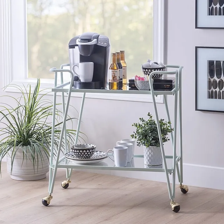 Hera Glass-Top Bar Cart