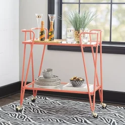 Hera Glass-Top Bar Cart