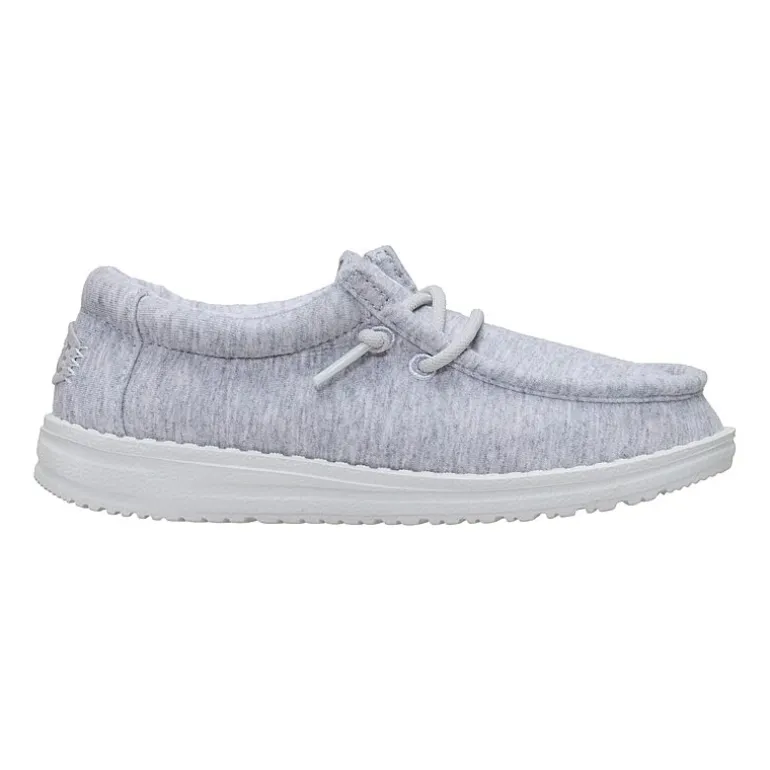 HEYDUDE Wally Stretch Jersey Youth Boys Round Closed Toe Slip-On Shoe