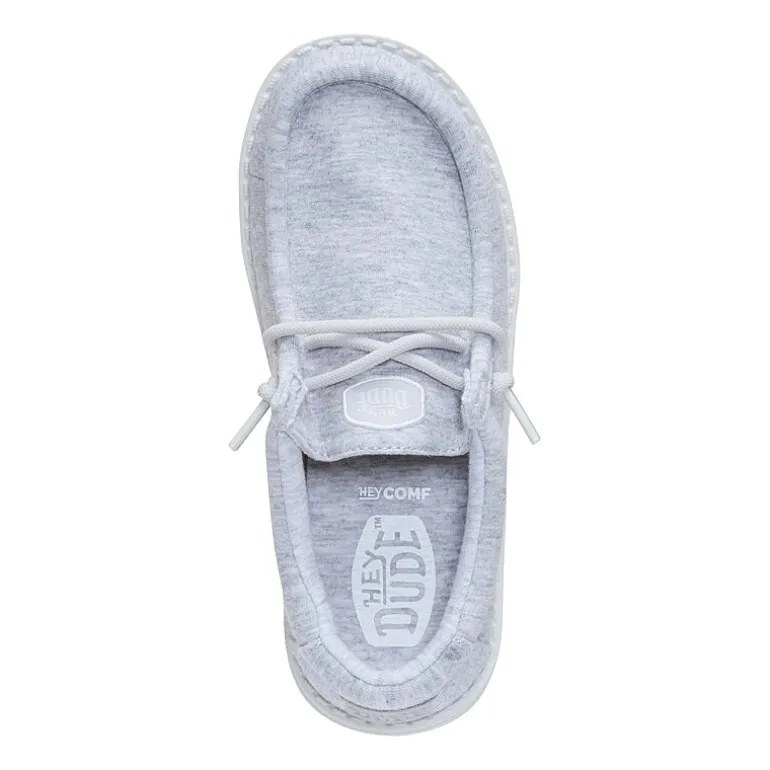 HEYDUDE Wally Stretch Jersey Youth Boys Round Closed Toe Slip-On Shoe