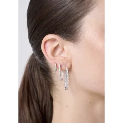 (H-I / I1) 1 CT. T.W. Lab Grown Diamond 10K or 14K White or Yellow Gold 25mm Hoop Earrings