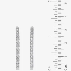 (H-I / I1) 1 CT. T.W. Lab Grown Diamond 10K or 14K White or Yellow Gold 25mm Hoop Earrings