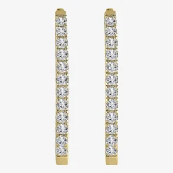 (H-I / I1) 1 CT. T.W. Lab Grown Diamond 10K or 14K White or Yellow Gold 25mm Hoop Earrings