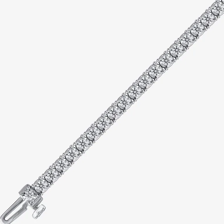 (H-I / I1) 2 CT. T.W. Lab Grown White Diamond 10K White or Yellow Gold 7.25 Inch Tennis Bracelet
