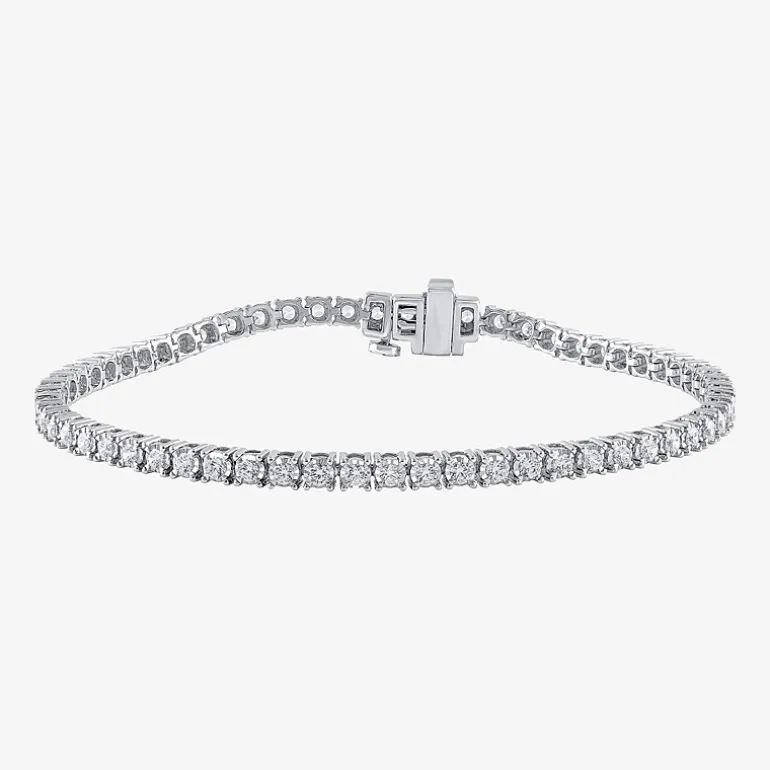 (H-I / I1) 2 CT. T.W. Lab Grown White Diamond 10K White or Yellow Gold 7.25 Inch Tennis Bracelet
