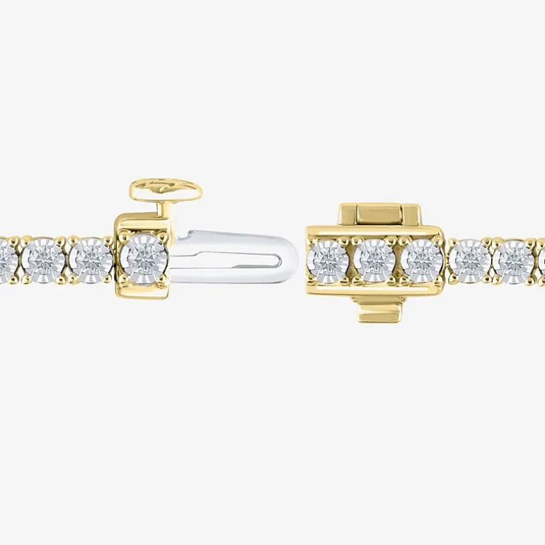 (H-I / I1) 2 CT. T.W. Lab Grown White Diamond 10K White or Yellow Gold 7.25 Inch Tennis Bracelet