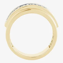 (H-I / I1) Mens 1 1/2 CT. T.W. Lab Grown White Diamond 10K Gold Wedding Band