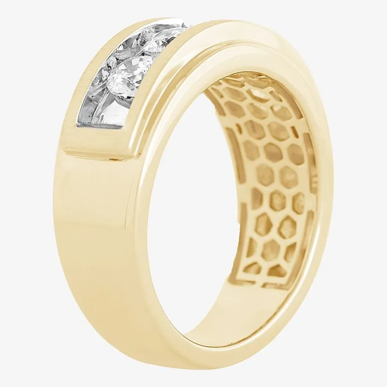 (H-I / I1) Mens 1 1/2 CT. T.W. Lab Grown White Diamond 10K Gold Wedding Band