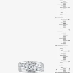 (H-I / I1) Mens 5MM 1 CT. T.W. Lab Grown White Diamond 10K Gold Wedding Band