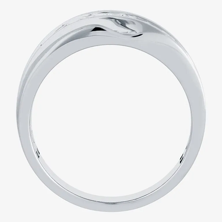 (H-I / I1) Mens 5MM 1 CT. T.W. Lab Grown White Diamond 10K Gold Wedding Band