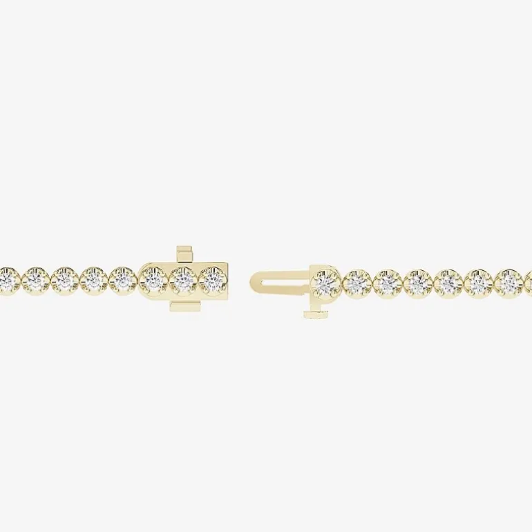 (H-I/ I1) Womens 2 CT. T.W. Lab Grown White Diamond 10K Gold 7.25 Inch Tennis Bracelet
