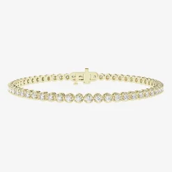 (H-I/ I1) Womens 2 CT. T.W. Lab Grown White Diamond 10K Gold 7.25 Inch Tennis Bracelet