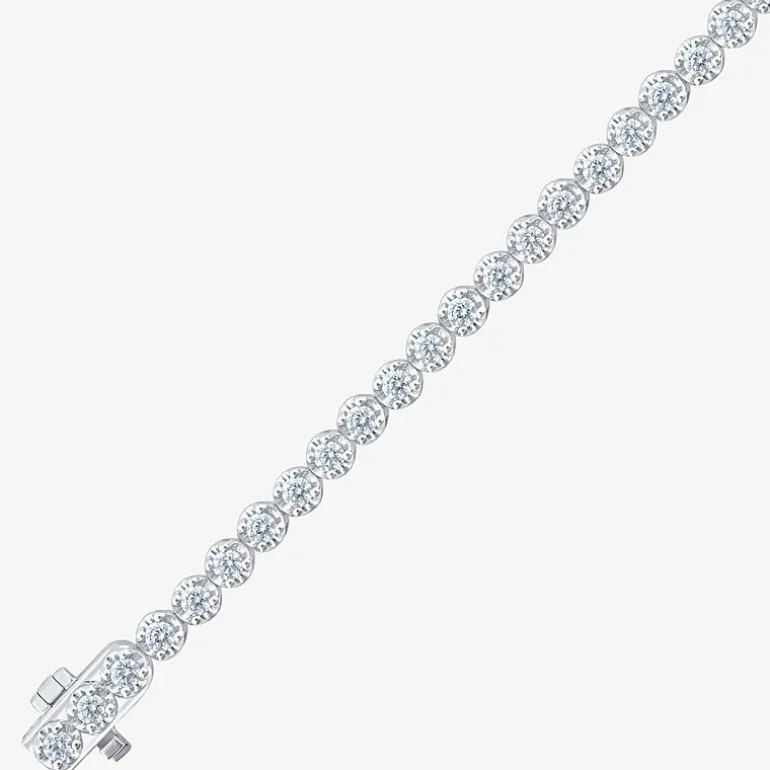 (H-I/ I1) Womens 2 CT. T.W. Lab Grown White Diamond 10K Gold 7.25 Inch Tennis Bracelet