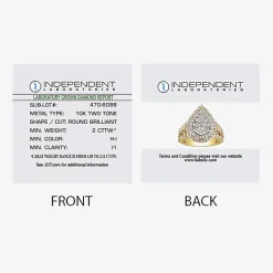 (H-I / I1) Womens 2 CT. T.W. Lab Grown White Diamond 10K Gold 10K White Gold Pear Halo Cocktail Ring