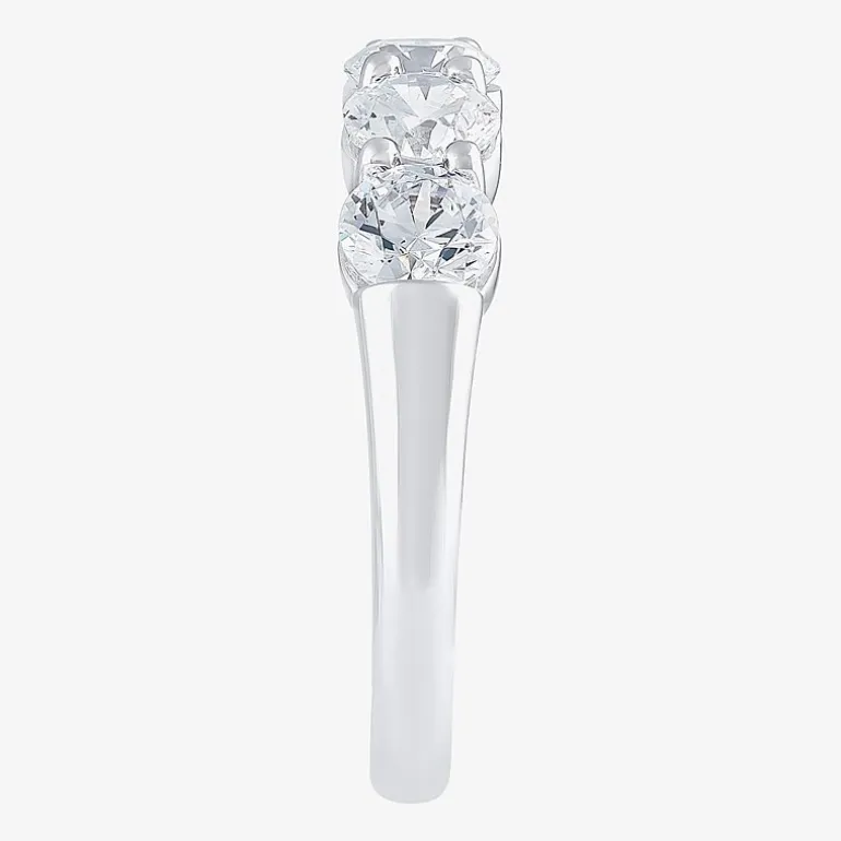 (H-I / I1) Womens 2 CT. T.W. Lab Grown White Diamond 10K Gold 5-Stone Anniversary Band