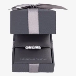 (H-I / I1) Womens 2 CT. T.W. Lab Grown White Diamond 10K Gold 5-Stone Anniversary Band