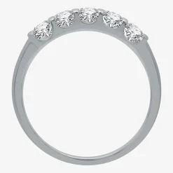 (H-I / I1) Womens 1/2 CT. T.W. Lab Grown White Diamond 10K Gold 5-Stone Anniversary Band