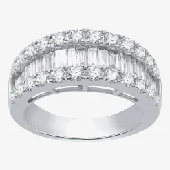 (H-I / I1) Womens 2 CT. T.W. Lab Grown White Diamond 10K Gold Anniversary Wedding Band