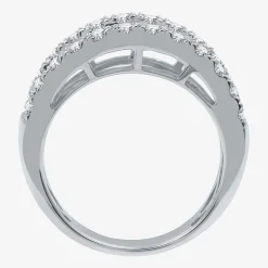 (H-I / I1) Womens 2 CT. T.W. Lab Grown White Diamond 10K Gold Anniversary Wedding Band