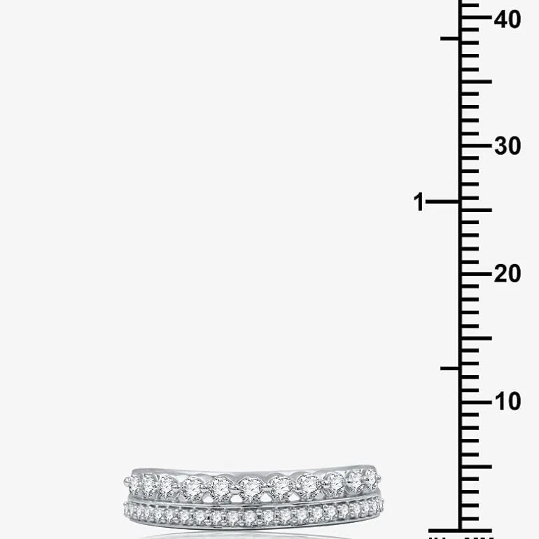 (H-I / I1) Womens 1/2 CT. T.W. Lab Grown White Diamond 10K Gold Anniversary Wedding Band