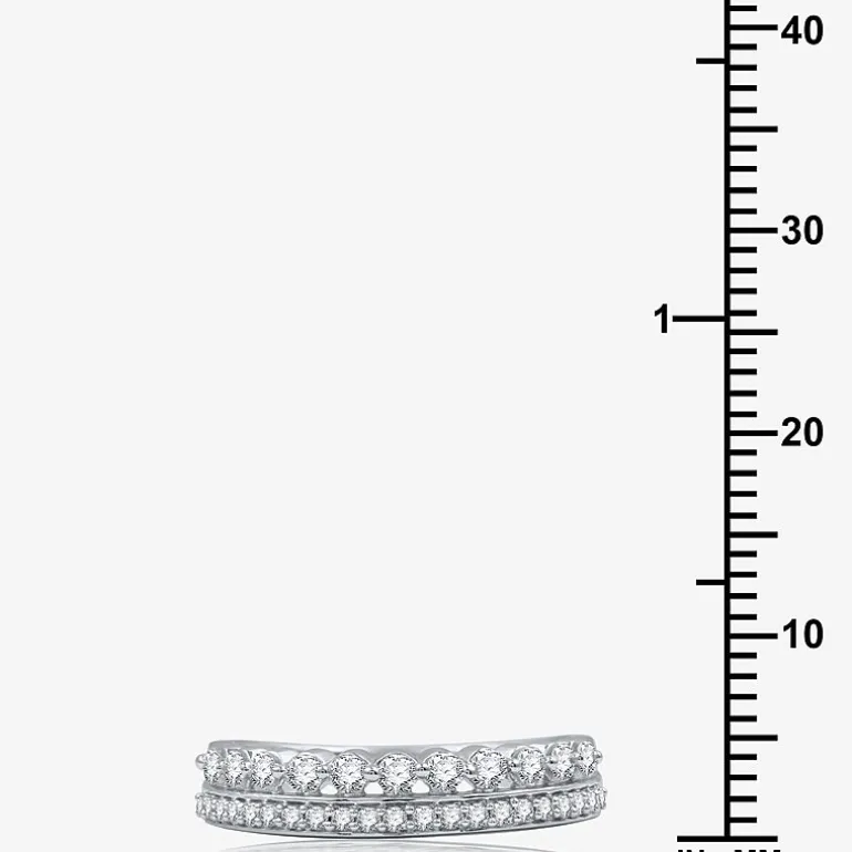 (H-I / I1) Womens 1/2 CT. T.W. Lab Grown White Diamond 10K Gold Anniversary Wedding Band