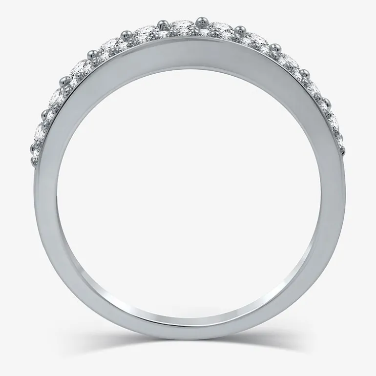 (H-I / I1) Womens 1/2 CT. T.W. Lab Grown White Diamond 10K Gold Anniversary Wedding Band